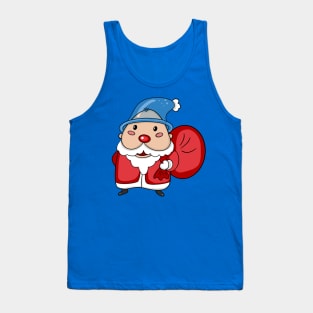 Santa Claus Wearing A Transparent Blue Hat Tank Top